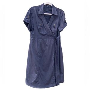 A Pea in the Pod Blue Cotton Short Sleeve Maternity Dress Size Large